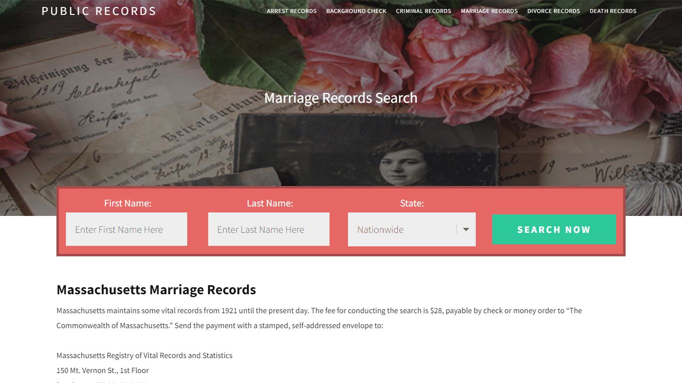 Massachusetts Marriage Records | Enter Name and Search ... - Public Records